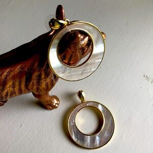 ROBERTO BY RFM MOTHER OF PEARL DROP EARRINGS FOR PIERCED EARS